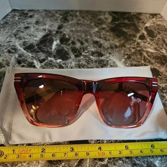 Prive Rivaux | The Ingrid - Red Cateye Squared Sunglasses - NWT - Picture 8 of 16